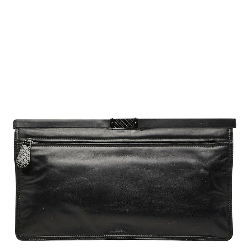 Bottega Veneta Clutch Bag Shoulder Black Leather Bottega Veneta